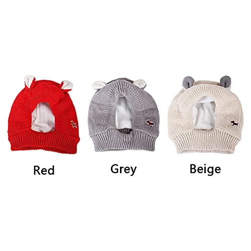 UxradG Oreja de perro lindo protector de oído de perro alivio de ruido suave tela resistente al viento protección invierno capucha perro para aliviar la ansiedad y calmar (gris)