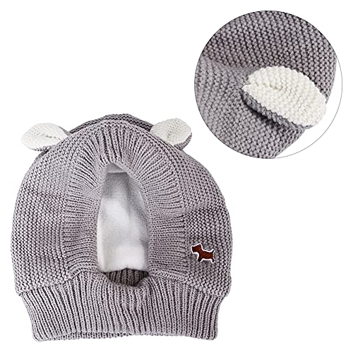 UxradG Oreja de perro lindo protector de oído de perro alivio de ruido suave tela resistente al viento protección invierno capucha perro para aliviar la ansiedad y calmar (gris)