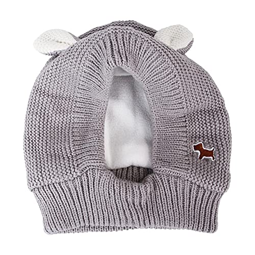UxradG Oreja de perro lindo protector de oído de perro alivio de ruido suave tela resistente al viento protección invierno capucha perro para aliviar la ansiedad y calmar (gris)
