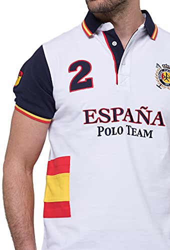 Valecuatro Polo Camiseta Bandera España, Polo de Hombre 100% Algodón