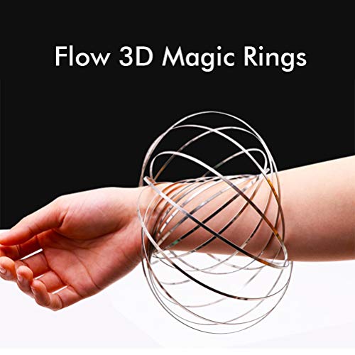 Vcedas Magic Flow Ring, Anillo de Metal de Primavera 3D Arcoiris Anillo de Brazo de Acero Inoxidable Anillo de Flujo Mágico Juguetes de Descompresión para Niños y Adultos