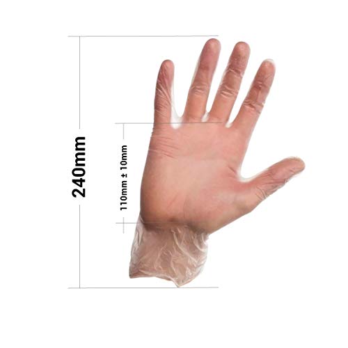 VENSALUD - Guantes de VINILO desechables. Sin Polvo. Caja de 100 guantes. Color: Semi-Blanco (L)