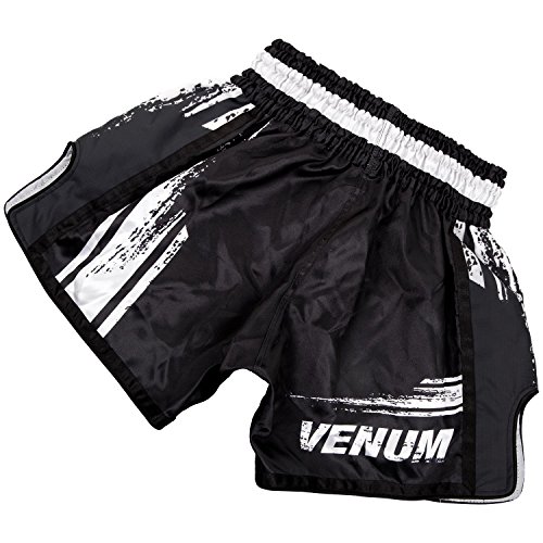 VENUM Bangkok Spirit Pantalones Cortos de Muay Thai de Boxeo, Hombre, Negro, XS