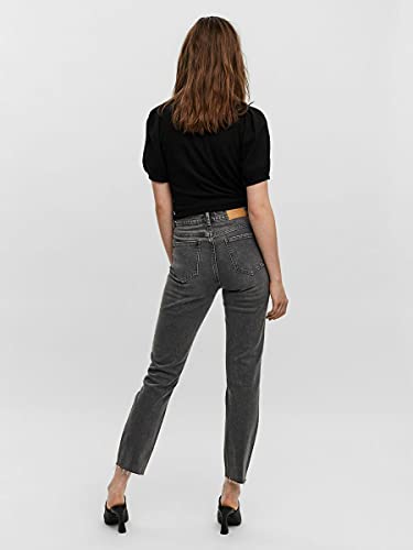 Vero Moda VMBRENDA HR Straight A Cut GU205 GA Jeans, Medium Grey Denim, 27W x 30L para Mujer