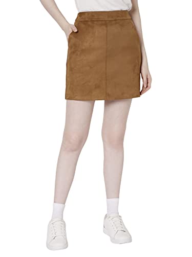 Vero Moda Vmdonnadina Faux Suede Short Skirt Noos Falda para Mujer, Marrón (Cognac Cognac), Large