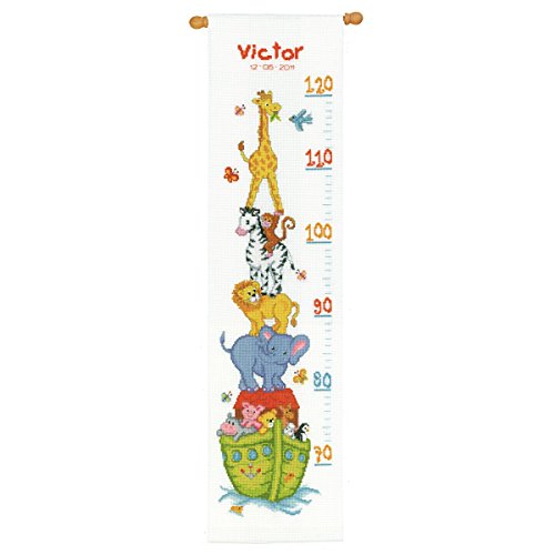 Vervaco - Kit de Punto de Cruz para Hacer medidor de Altura, diseño de Arca de Noé, Multicolor