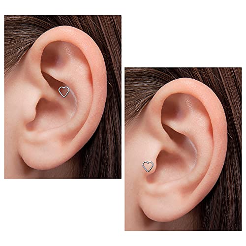 VFUN 16G Caballo Piercing Oreja Cartilago Piercing Nariz Labio Ceja Piercing Labio Claire Acero Inoxidable & Bioflex Piercing Helix Tragus Conch para Mujer Hombre Plata