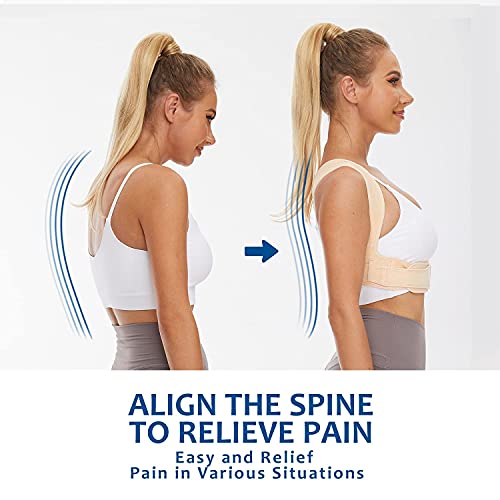 Vicorrect Corrector de Espalda para Mujeres y Hombres, Corrector Postura Espalda Ajustable para Enderezar la Espalda Alta y Proporcionar Alivio al Dolor de Cuello, Hombros y Espalda Superior (L/XL)
