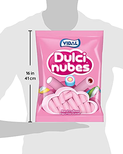 Vidal Golosinas Dulcinubes, Nubes de Inconfundible y Delicioso Sabor Vainilla, Color Rosa, Bolsa 125 Unidades, Mezcla de Frutas, 838 Grams