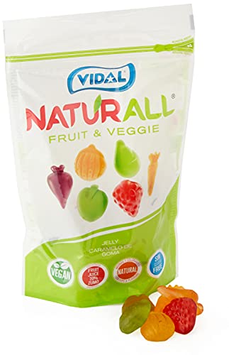Vidal Golosinas Naturall Fruit & Veggie. Caramelo De Goma Vegano Sin Colorantes Y Aromas Naturales. Sabores De . Doypack, Frutas Y Verduras, 180 Gramo