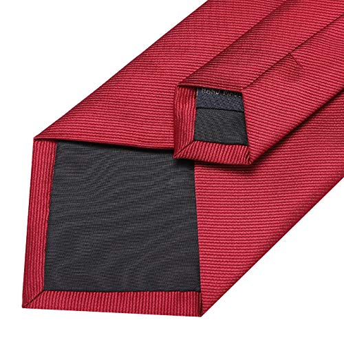 Vinlari Corbata Hombre Pañuelo Corbata Boda Conjunto Seda Pañuelo Negocio Elegante Estilo Casual Corbata Rojo