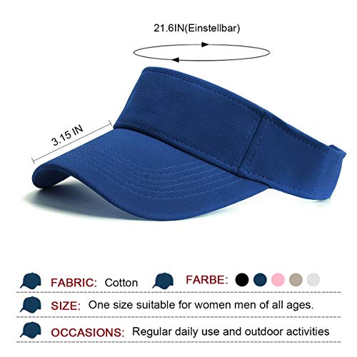 Viseras para Mujeres - Visor Gorras, Sombrero de Velcro Ajustable 1/2 Gorra Deportiva Protección UV Viseras (Rosa)