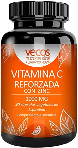 Vitamina C 1000 mg con Zinc para Reforzar el Sistema Inmunológico | 90 Cápsulas Vegetales | Ayuda a Reducir el Cansancio y la Fatiga | Potente Antioxidante Natural