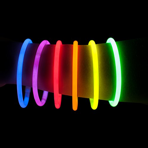 Vivaloo 100 Pulseras Luminosas 7 Colores - Barritas Luminosas, Barritas luminosas de neón, Accesorios para Festivales, Decoración para Fiestas