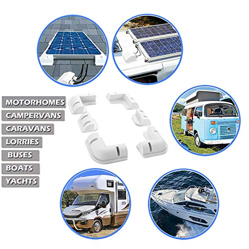 VIVLLEN 6 Piezas de Soporte de Montaje de Panel Solar, Color Blanco, Rectángulo, Soporte de Esquina para Barcos, Caravanas, Autocaravanas