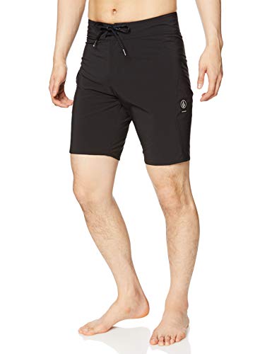 Volcom Lido Solid Mod 20" Boardshort Pantalones Cortos, Negro 2, 65A para Hombre