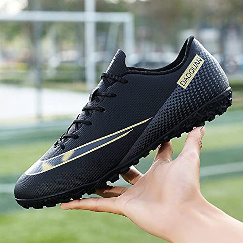 VTASQ Zapatos de fútbol para niños Entrenamiento al Aire Libre Zapatos de fútbol Ligeros Resistentes al Desgaste para Adolescentes Zapatos de fútbol de Verano Primavera para niños Negro 38 EU