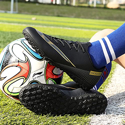 VTASQ Zapatos de fútbol para niños Entrenamiento al Aire Libre Zapatos de fútbol Ligeros Resistentes al Desgaste para Adolescentes Zapatos de fútbol de Verano Primavera para niños Negro 38 EU