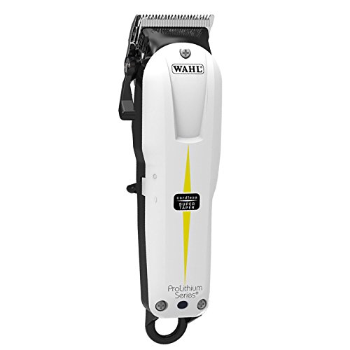 Wahl Prolithium Series - Maquina cortapelos, cuchillas cromadas, diseño sin cable, batería, blanco