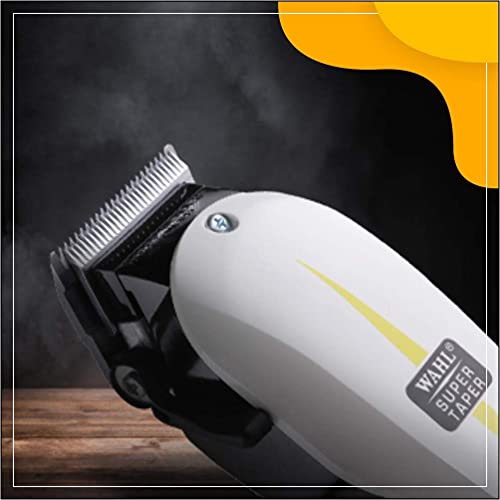 Wahl Super Taper - Maquina cortapelos, cuchillas cromadas, con accesorios, corriente alterna, blanco