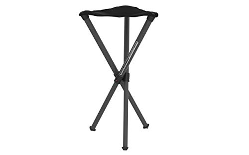 Walkstool - Modelo Basic - Negro - Taburete Plegable 3 Pies de Aluminio - Altura de 50 a 60 cm - Carga máxima de 150 a 175 kg - Hecho en Suecia