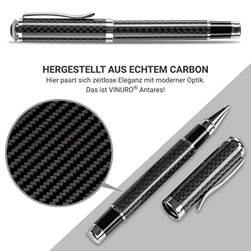 Warehouse Premium - Bolígrafo de tinta de carbono (metal, con tapa y estuche), color negro Carbon King PREMIUM