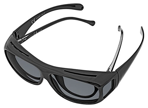 Wedo 27148599 - Gafas de Sol polarizadas para Conductores y usuarios de Gafas, protección 100% UV, Incluye Funda, Color Negro