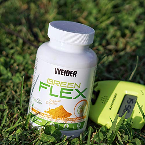 Weider- Green Flex-PROTECTOR Articular 100% Vegano, con cúrcuma, sin Gluten, ni lácteos. 120 cápsulas
