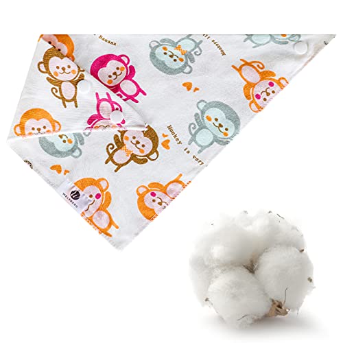 welsberg Baberos Bandana Unisex para Niños y Niñas (Paquete de 8). Baberos para Babas y Dentición de Bebés, 100% Algodón Orgánico, Baberos Súper Suaves y Absorbentes.