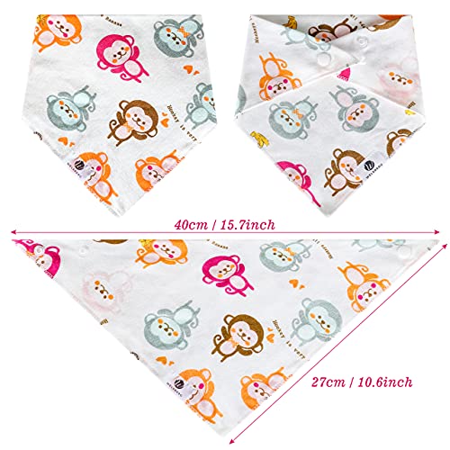 welsberg Baberos Bandana Unisex para Niños y Niñas (Paquete de 8). Baberos para Babas y Dentición de Bebés, 100% Algodón Orgánico, Baberos Súper Suaves y Absorbentes.