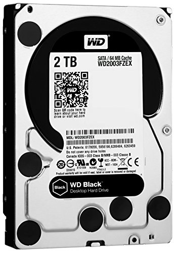 Western Digital WD2003FZEX Disco Duro Interno Black 2 TB Performance Desktop Hard Disk Drive 7200 RPM SATA 6 GB/s 64MB Cache 3.5 Inch, Gris