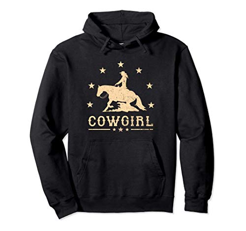 Western Riding Reining Quarter Horse Sliding Stop Cowgirl Sudadera con Capucha