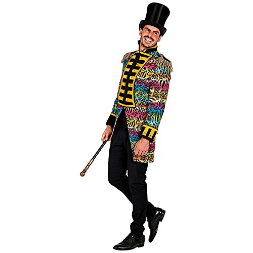 WIDMANN Widmann-51624 51624 estilo años 80, para hombre, uniforme de garde, Leo, rayas arcoíris, director de circo, disfraz, carnaval, fiesta temática, multicolor, extra-large