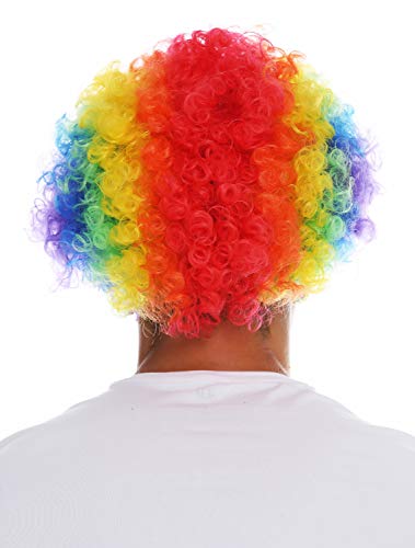 WIG ME UP- MMAM-15M Peluca para Mujeres Hombres Carnaval Payaso Afro Arco Iris Multicolor