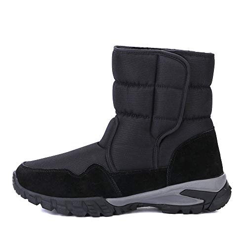 Willsky Botas para La Nieve, Zapatos del Algodón del Invierno De La Felpa De La Guarnición Antideslizante Zapatillas De Deporte Que Caminan Ocasionales De Los Hombres,45