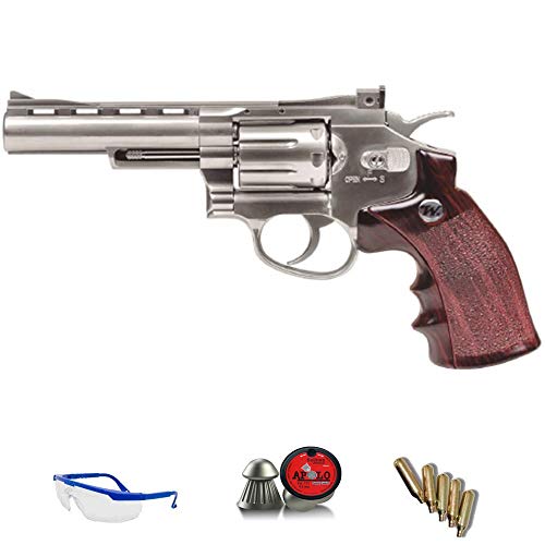 WINCHESTER .45 Revólver Special | Pack Pistola de Aire comprimido (CO2) Y balines de Plomo (perdigones) Cal. 4.5mm. Réplica Full Metal <3,5 Julios