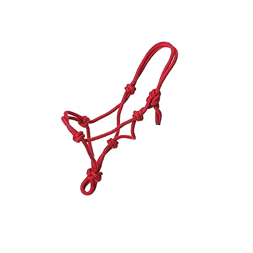 Windsors Cabezas de cuerda para caballo de poliéster de primera calidad trenzado sensible y sudor, suciedad, resistente al desgaste Tamaños: Shetland, pony, mazorca, completo (completo, rojo)