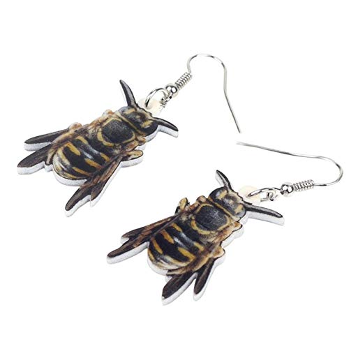 WJCRYPD Tienda de qf Abeja De La Manera Acrílico Escarabajo Colgante Pendientes Largos Grandes Animales Joyería Natural De Insectos Regalos For Mujeres Y Adolescentes-Multicolor (Color : Multicolor)