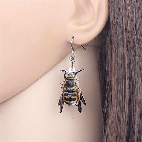 WJCRYPD Tienda de qf Abeja De La Manera Acrílico Escarabajo Colgante Pendientes Largos Grandes Animales Joyería Natural De Insectos Regalos For Mujeres Y Adolescentes-Multicolor (Color : Multicolor)