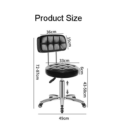 WKLIANGYUANPING Taburete De Bar PU de Cuero de la Oficina del Ordenador Acolchonadas Escritorio Silla Cromo Piernas Giratorio de elevación Ajustable Pequeño (Color : 5)