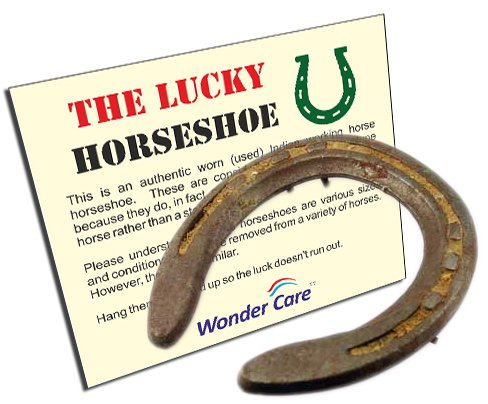 Wonder Care Herradura de caballo de trabajo usado (desgastado) – Limpiada y galvanizada – El tipo de la suerte – Plata (hierro rústico) – Paquete de 4