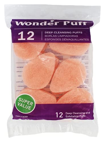 Wonder Puff 12 Deep Cleansing Puffs - Peach
