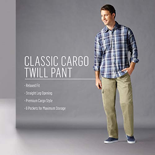 Wrangler Men's Authentics Classic Cargo Pant, British Khaki Twill, 38W x 29L