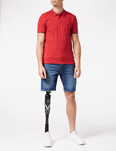 Wrangler Pique Camisa Polo, Rojo (Red X47), Medium para Hombre