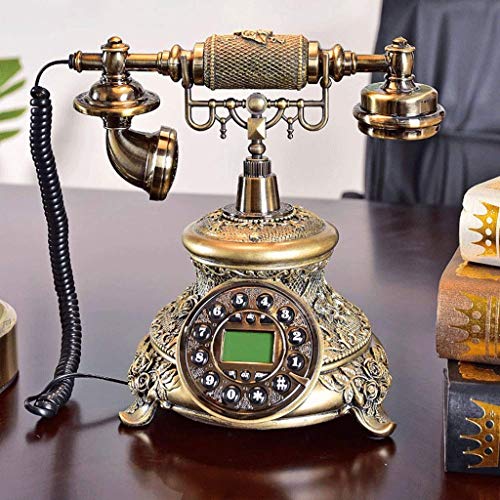 WZHZJ Teléfono - Rotary inalámbrico Teléfono de la antigüedad, el teléfono casero Retro del teléfono inalámbrico Moda Rotary de la Vendimia for la decoración del hogar