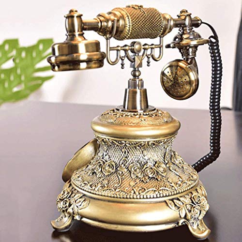 WZHZJ Teléfono - Rotary inalámbrico Teléfono de la antigüedad, el teléfono casero Retro del teléfono inalámbrico Moda Rotary de la Vendimia for la decoración del hogar