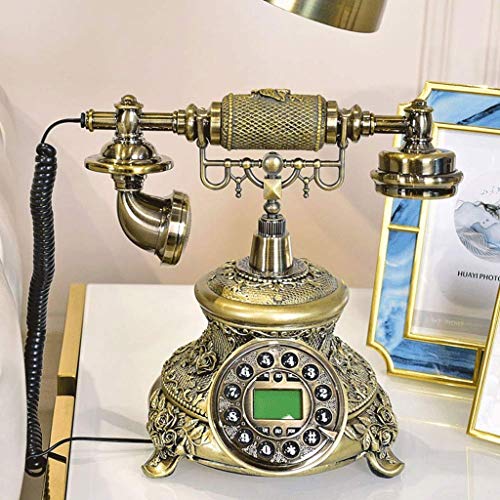 WZHZJ Teléfono - Rotary inalámbrico Teléfono de la antigüedad, el teléfono casero Retro del teléfono inalámbrico Moda Rotary de la Vendimia for la decoración del hogar