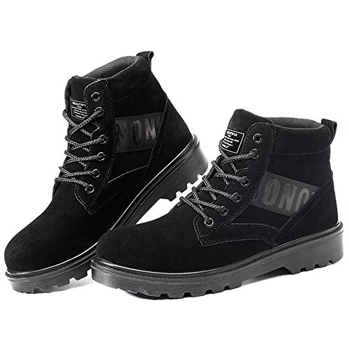 XFQ Hombres Botas De Seguridad, Invierno De Acero del Dedo del Pie Zapatos De Seguridad De La Felpa De La Guarnición Botas De Trabajo Anti-Piercing Zapatos Antideslizantes Protección Laboral,A,46