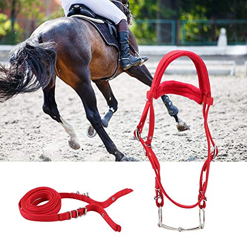 XiangXin Strong Horse Rein, Rojo, Robusto, diseño de Dos Pisos, Cabezales de Caballo, para Horse Home