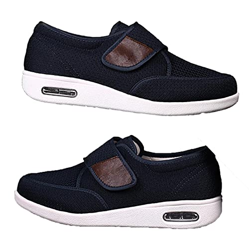 XRDSHY Zapatos para Diabéticos Hombres, Zapatos De Ensanchamiento De Fertilizante De Gran Tamaño Plus para La Hinchazón del Pie Fascitis Plantar Zapatos para Caminar,Blue-43